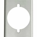 Cooper Industries Eaton Power Outlet Wallplate, 5-1/4 in L, 3-3/4 in W, 1-Gang, Stainless Steel, Brushed Satin, Screw 93221-BOX